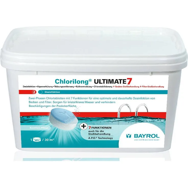 BAYROL Chlorilong Ultimate 7, Zwei-Phasen-Chlortabletten, 4,8 kg ""