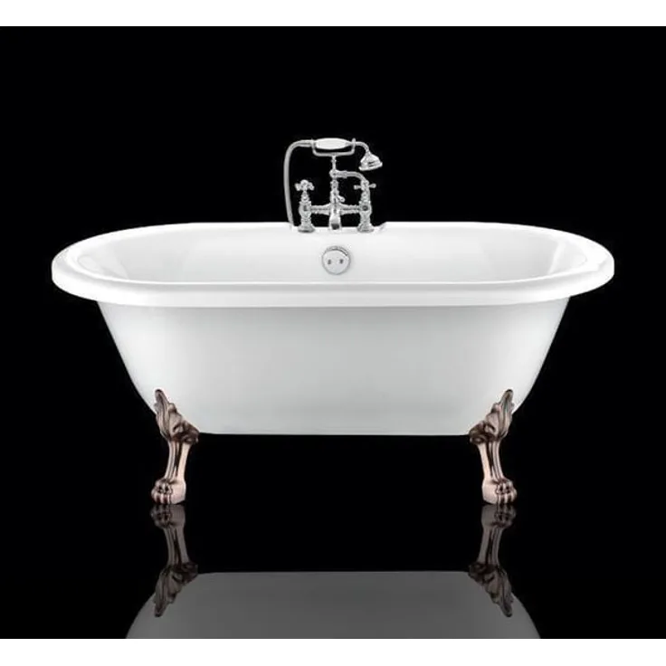 Rogier&mothes - Freistehende Badewanne mit Füßen CHELSEA Löwenfüße ALTKUPFER 151 cm