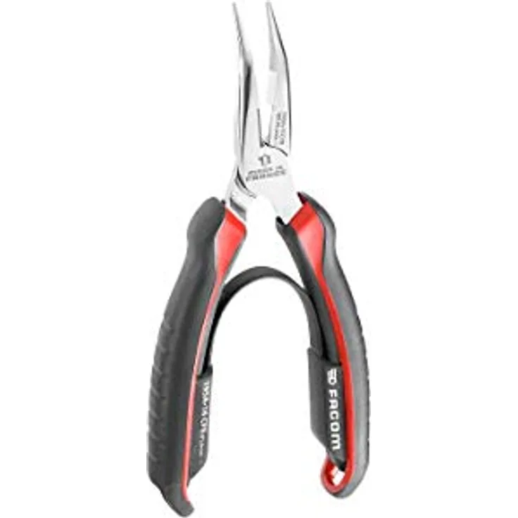 Facom 195A.20CPE Halbkreisförmiger Kurzauslauf Zange, rot-schwarz, 200 mm