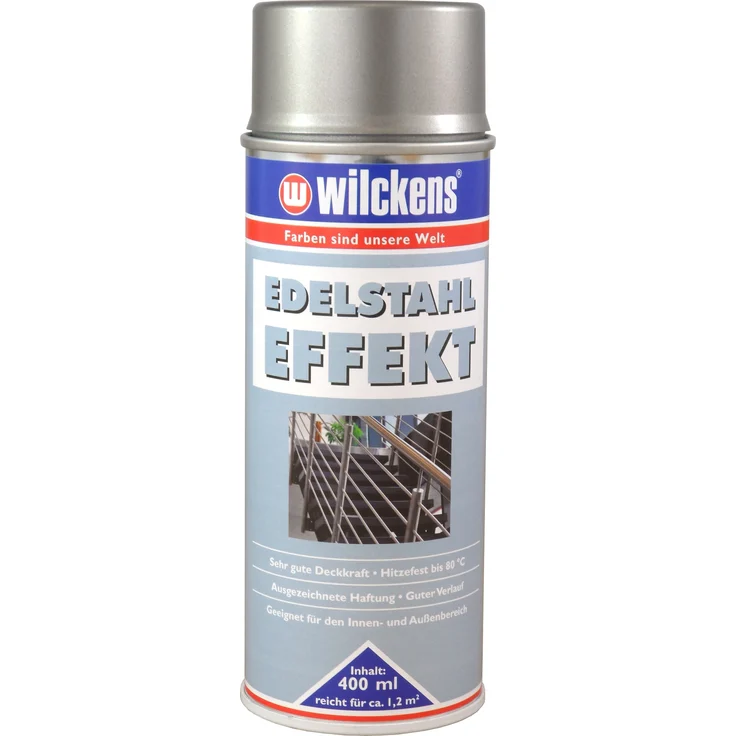 Wilckens - WILCKENS Edelstahl Effekt Spray 400ml Lack Hochglanz Metallic Sprühfarbe Farbe - grau – Bild 1