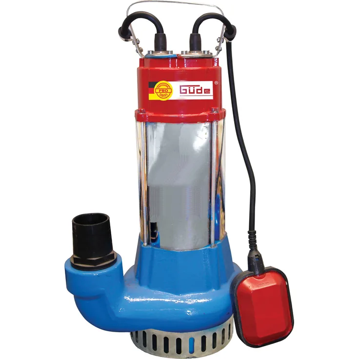Güde Schmutzwassertauchpumpe PRO 1100A Tauchpumpe 1.100 Watt 19.800 l/h Entwässerung max. Förderhöhe 9 m max. Partikelgröße 20 mm 24 kg