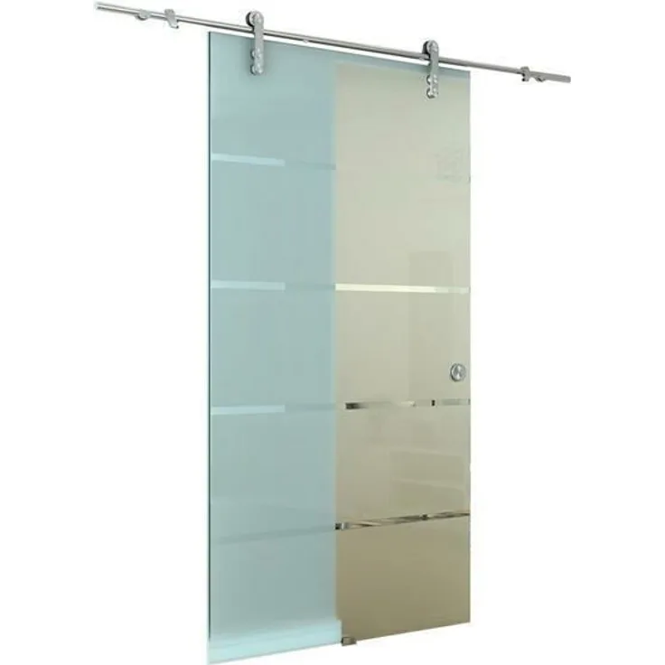 Glaszentrum Hagen - Glasschiebetür Schiebetür 2050x10250x8 mm Glastür Zimmertür, einseitig satiniert, ESG