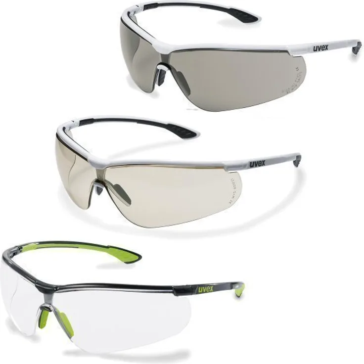 Uvex Sportstyle Schutzbrille - Braune Arbeitsbrille - Schwarz-Weiß