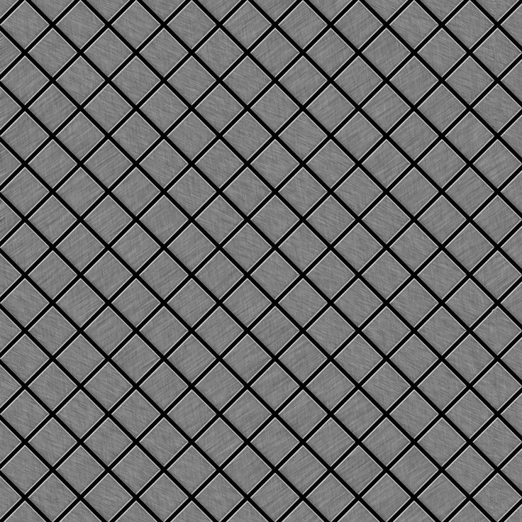 Mosaik Fliese massiv Metall Edelstahl gebürstet in grau 1,6mm stark ALLOY Diamond-S-S-B 0,91 m2