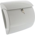 BURG-WÄCHTER, Briefkasten mit integriertem Zeitungsfach in Klavierlack-Optik, A4 Einwurf-Format, EU Norm EN 13724, Hochwertiger Kunststoff, Piano 886 W, Weiß