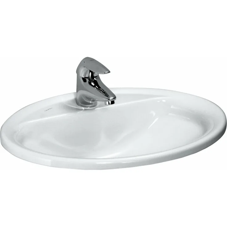 Laufen Pro Einbauwaschtisch B:56xT:44cm 1 Hahnloch mittig mit Überlauf Montage von oben weiß H8139510001041