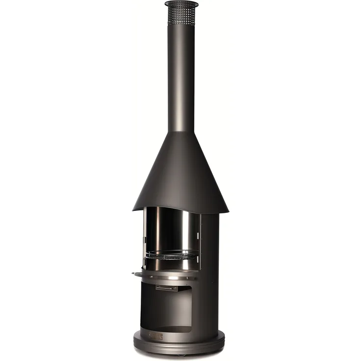 Buschbeck Holzkohlegrillkamin Auckland, hellgrau, 65 x 65 x 230 cm