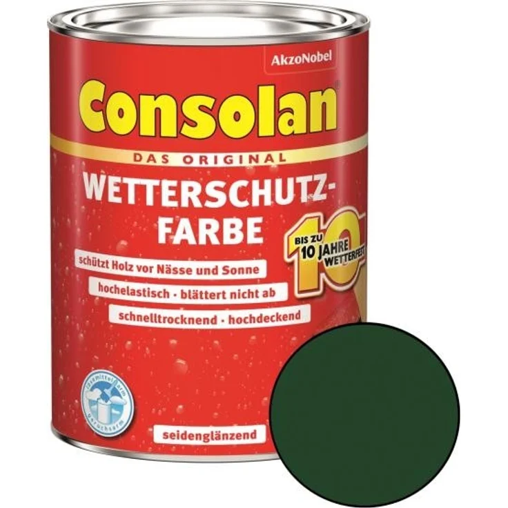 Consolan Wetterschutz-Farbe Moosgrün 2,5 L – Bild 1