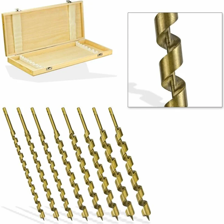 Dema - Spiralbohrerset Bohrer Spiralbohrer Bohrersatz Schlangenbohrer Set 8 teilig Holz