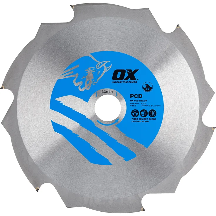 OX Fibre Cement Cutting Blade - 6 Teeth - 250-30mm