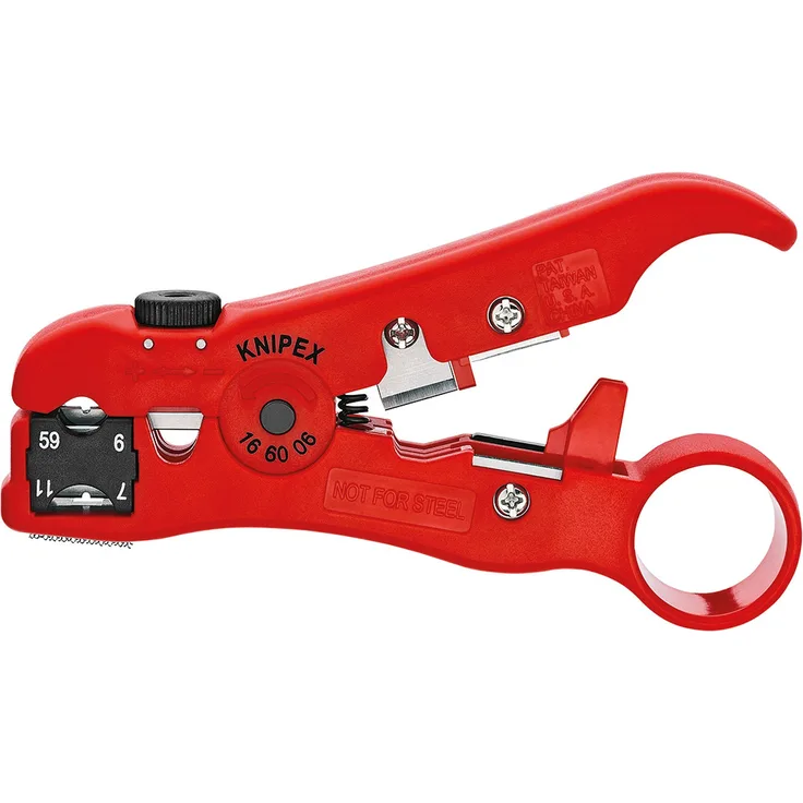 KNIPEX 16 60 06 SB Abisolierwerkzeug für Koaxial- und Datenkabel 125 mm (in SB-Verpackung)