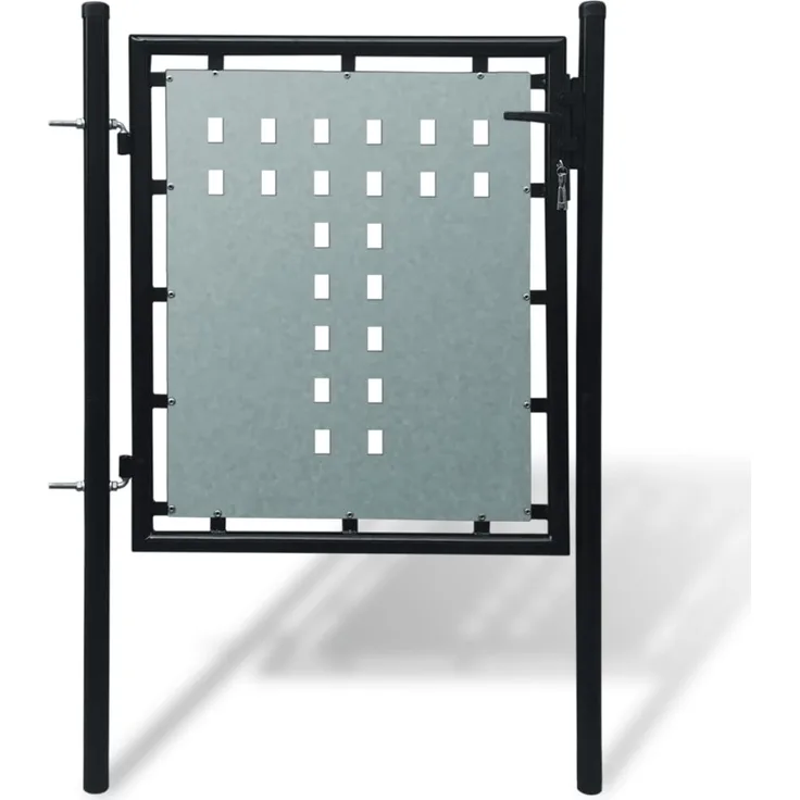 Zauntor Gartentor Einzeltor schwarz silber 100 x 125 cm
