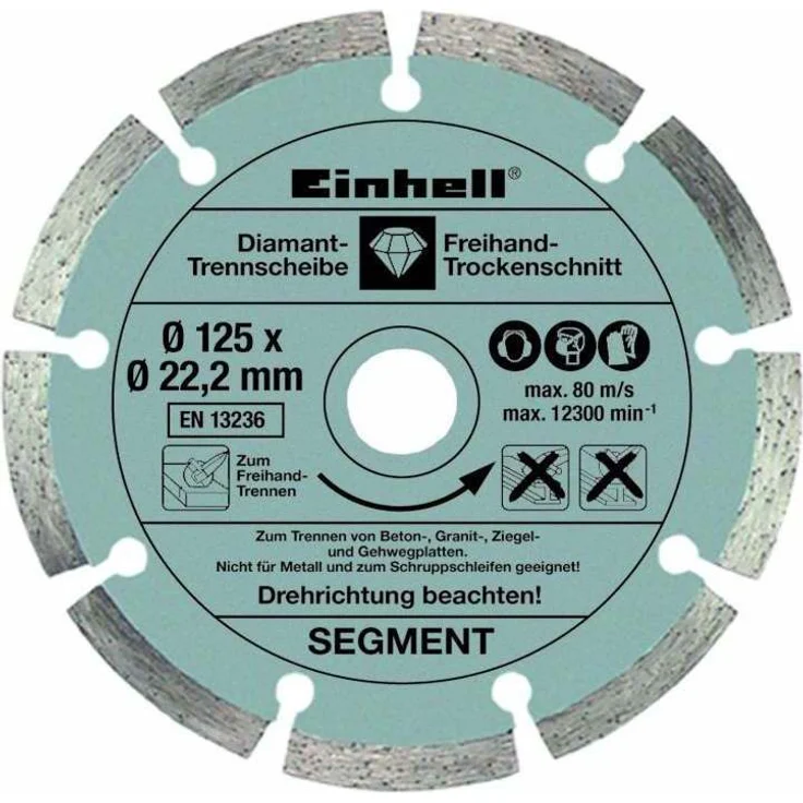 Einhell Winkelschleifer TE-AG 125-750 Kit (750 W, Scheiben-Ã˜ 125 mm, Schlüssel im Zusatzhandgriff, inkl. Dia-Trennscheibe, Scheibenschutz, im Koffer) – Bild 11