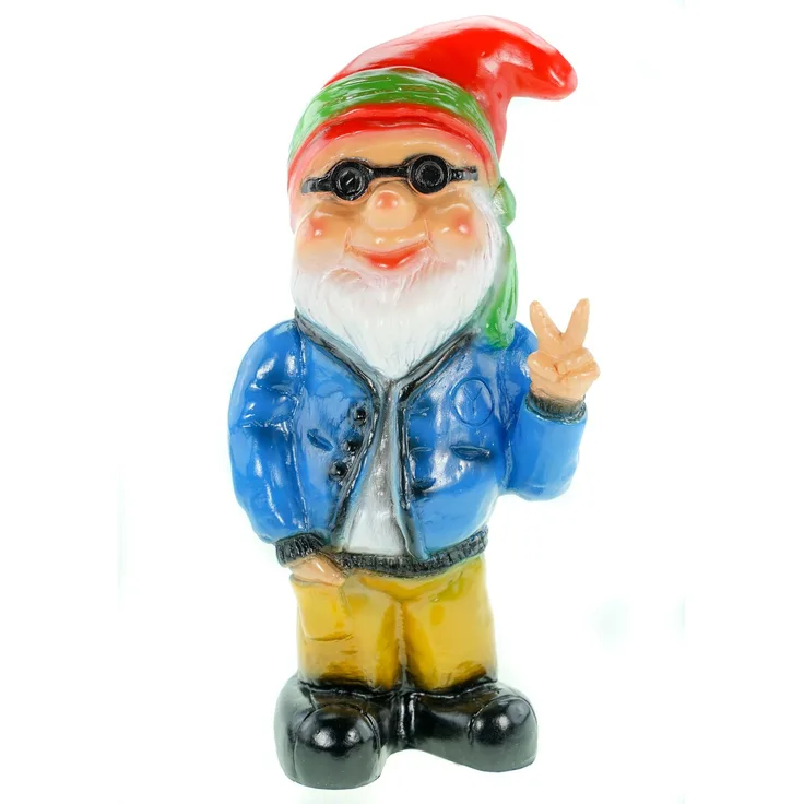 Rakso Gartenzwerg Cooler Hippie 32 cm PVC Zwerg Garten Zwerg Figur
