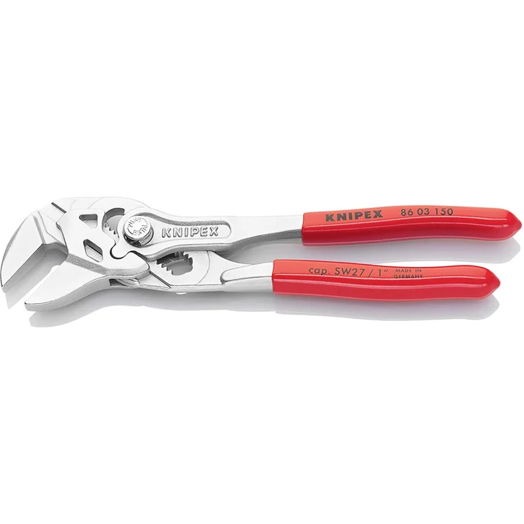 KNIPEX 86 03 150 Zangenschlüssel Zange und Schraubenschlüssel in einem Werkzeug mit Kunststoff überzogen verchromt 150 mm – Bild 2