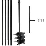 vidaXL Erdbohrer mit Griff 250 mm mit Verlängerungsrohr 4 m Stahl