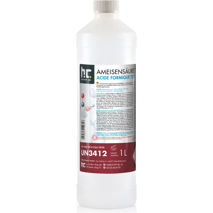 Höfer Chemie GmbH 1 x 1 Liter Ameisensäure 75% technische Qualität