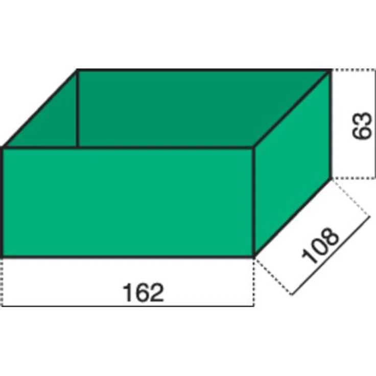 Hünersdorff Sortimentskoffer-Einsatz (L x B x H) 162 x 108 x 63mm Anzahl Fächer: 1 1St.