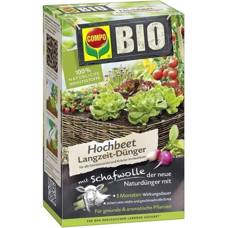 Compo BIO Hochbeet Langzeit-Dünger mit Schafwolle 750 g