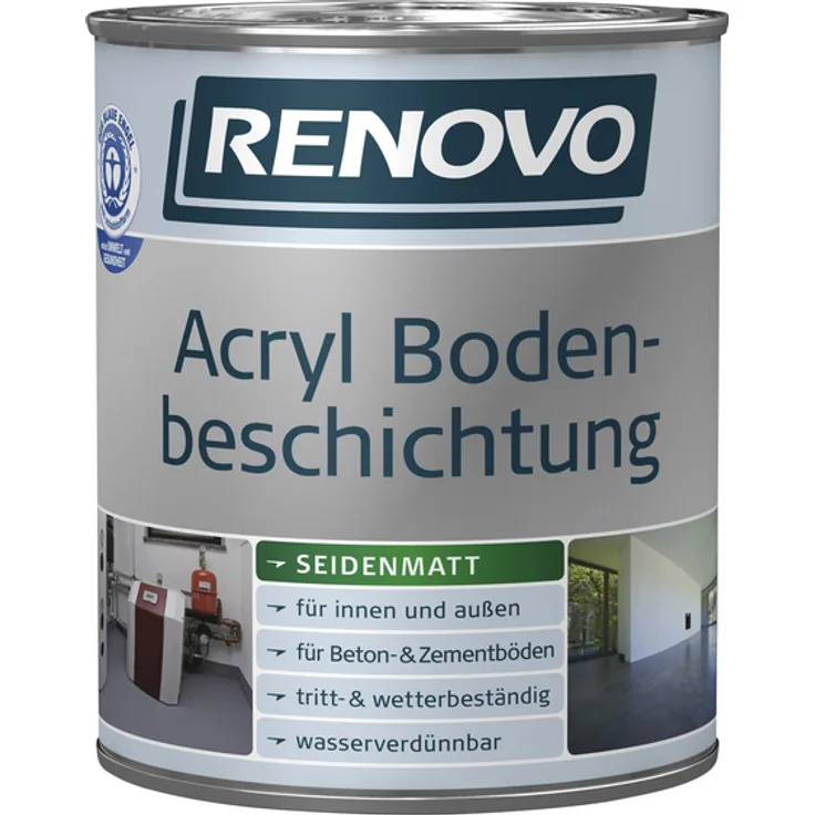 Renovo - Bodenbeschichtung, grau, seidenmatt - grau für Beton- und Zementböden