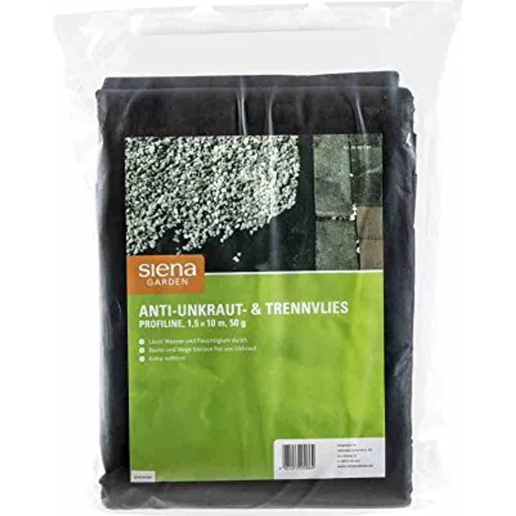 Siena Garden Anti-Unkrautvlies 1,5x10m 50g, SB, schwarz
