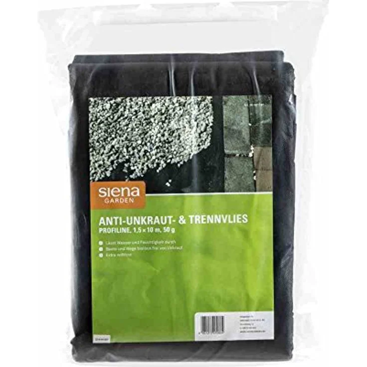 Siena Garden Anti-Unkrautvlies 1,5x10m 50g, SB, schwarz