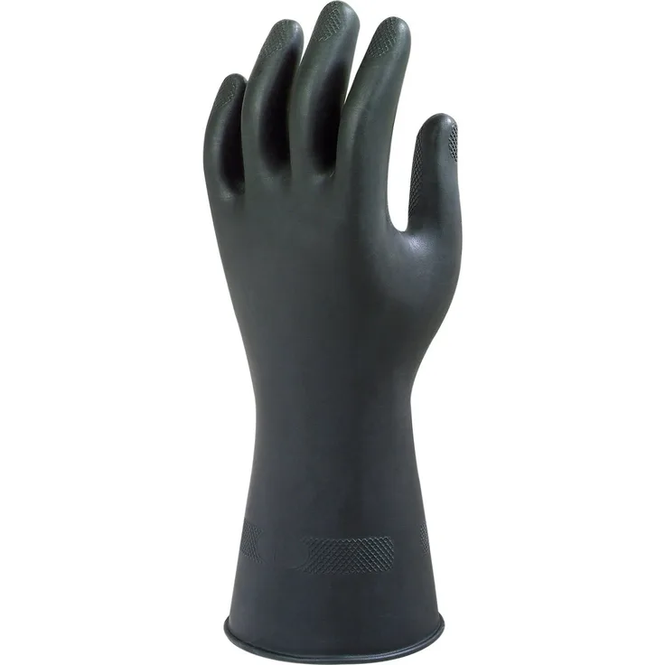 Ansell Black Heavyweight G17K Naturgummilatexhandschuh, Chemikalien- und Flüssigkeitsschutz, Schwarz, Größe 9.5 (1 Paar pro Beutel)