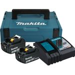 Makita Power Source KIT 2 x Werkzeugakku 18 V / 3,0 Ah + Ladegerät + Makpac (197952-5), Starter-Set