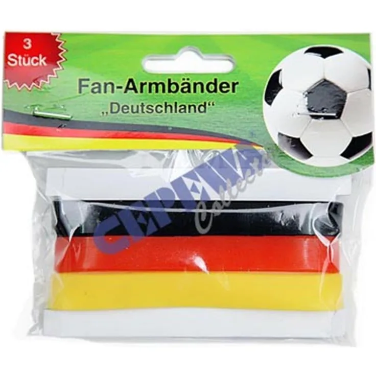 Cepewa Fussball WM Fan Armbaender Deutschland Flagge 3er Farb Set