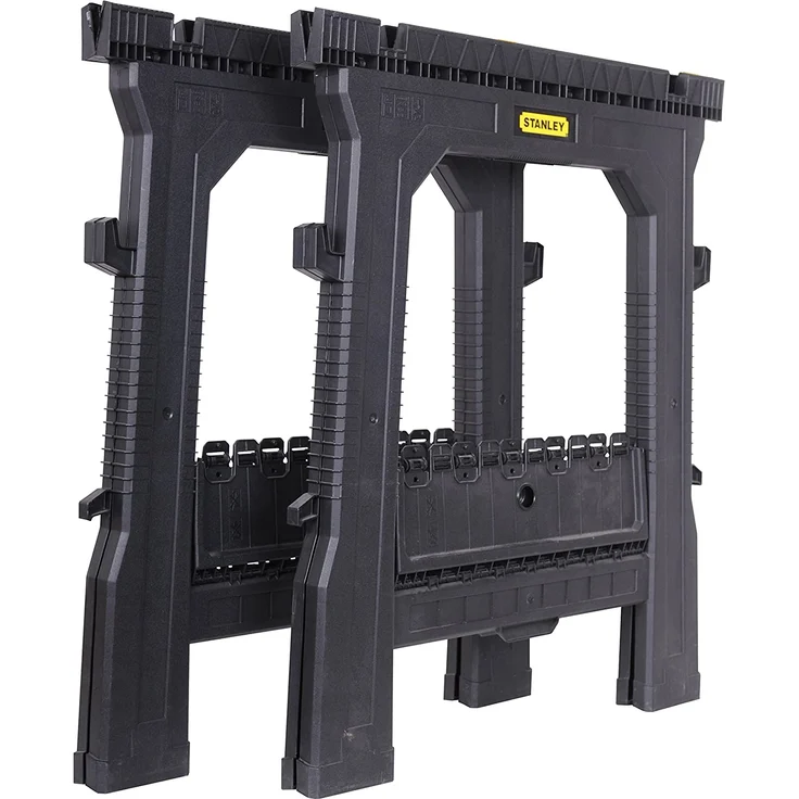 Stanley Unterstellbock (paarweise, flach zusammenlegbar, fester Stand, Gummi-Füße, 450 kg Belastbarkeit) STST1-70713 – Bild 3
