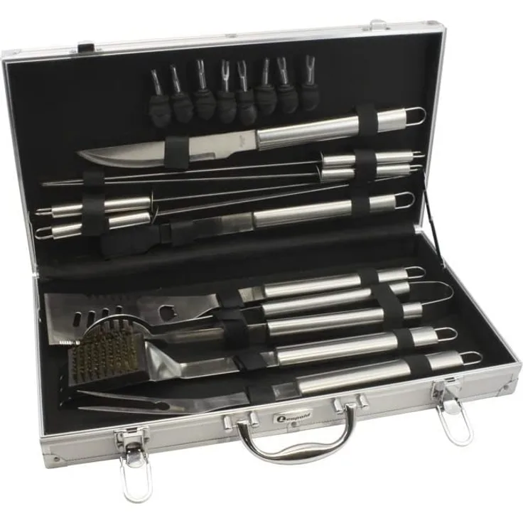 Leopold Vienna Grillbesteckset Grillwerkzeug, Edelstahl, mit Koffer 480 x 75 x 265 mm