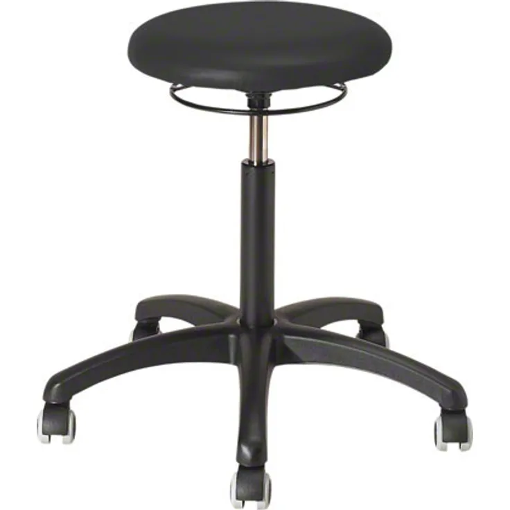 Drehhocker Standard mit Polster und Rollen, Anthrazit