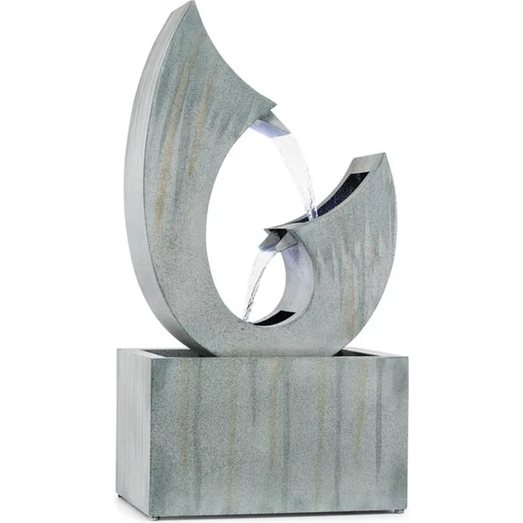 Trumpet Flow Gartenbrunnen 8W verzinktes Metall LEDs Indoor & outdoor