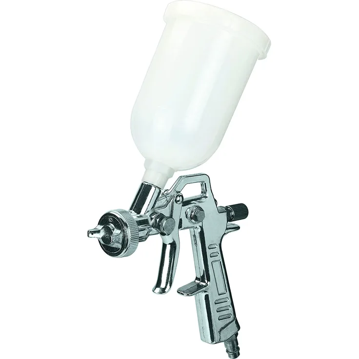 Original Einhell Farbspritzpistole mit Fließbecher (Kompressoren-Zubehör, max. 4 bar, Fließbecher 0,6 l, Mengenregler, umschaltbar zwischen Punktstrahl und Breitstrahl, drehbare Düse)