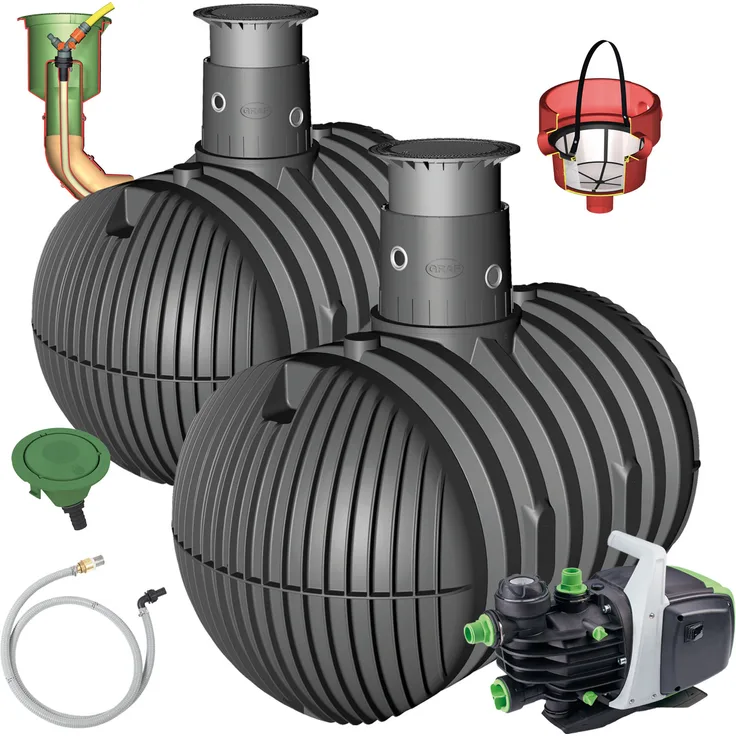 GRAF Regenwasser-Erdtank Carat 13000L Garten-Jet PKW-befahrbar