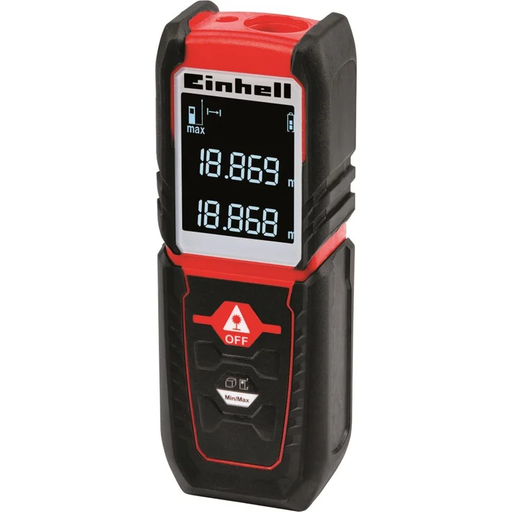 Einhell Laser-Distanzmesser TC-LD 25 (bis 25 m, Messreferenz Vorder- o. Hinterkante, Dauermessung, Abschaltautomatik, Safety-Funktion, inkl. Tasche) – Bild 1