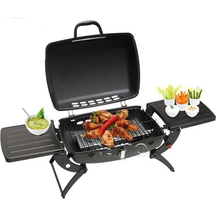 Camp4 Malibu Tischgrill Gasgrill klein, Piezozündung, Grillfläche 43 x 30 cm