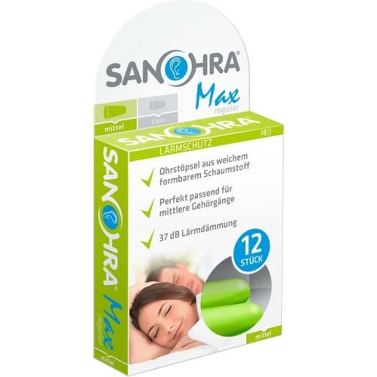 SANOHRA max Gehörschutzstöpsel f.Erwachsene 12 St. – Bild 1