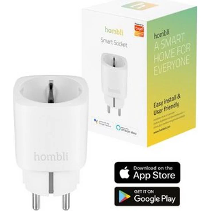 Hombli »Smart Steckdose EU« Smarte Steckdose, WLAN Steuerung, Zeitschaltuhr, Stromverbrauchsanzeige, kompatibel mit Amazon Alexa und Google Home, Fernsteuerung über e Hombli App – Bild 1