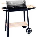 Jawoll Holzkohlegrill Rechteckgrill auf Rollen, Grillfläche 49 x 27 cm