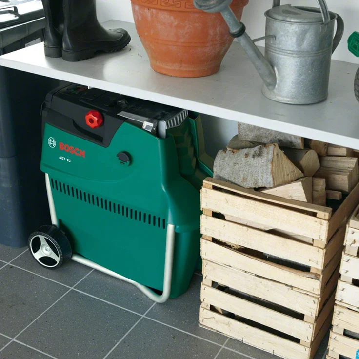 Bosch Häcksler AXT 25 TC 2.500 W Fangbox 53 Liter Schneidekapazität Ø 45 mm im Karton Leisehäcksler Für weiche und harte Materialien Motorleistung 2.500 Watt Maximaler Durchmesser 45 mm Drehmoment 650 Nm, Aqua Green – Bild 3