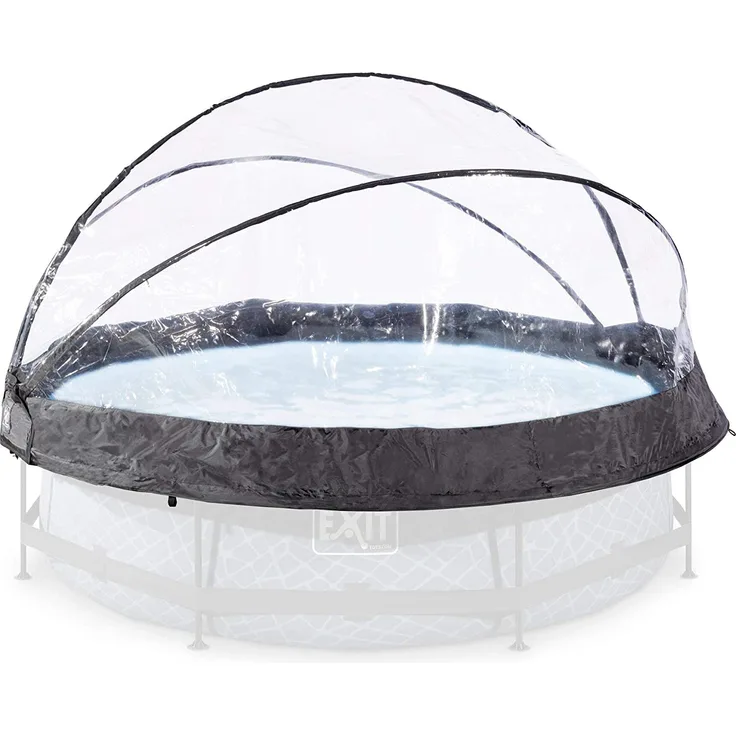 EXIT Swimming Pool Sonnendach, Abdeckhaube Ø 300 cm klappbar, Poolüberdachung 0,16 mm Folienstärke, rund mit Stahlrohr