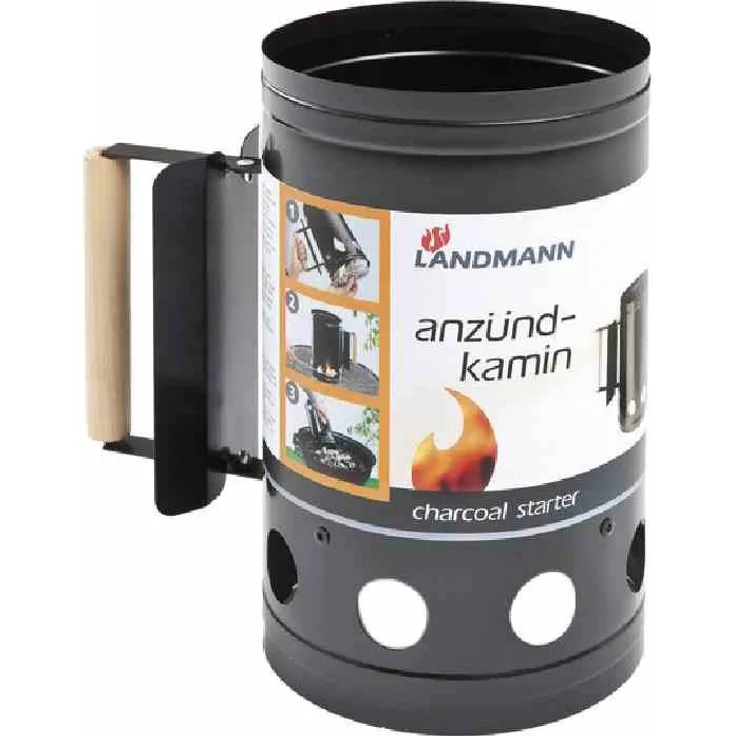 Landmann Anzündkamin, Schwarz, Ø 17 x 27,5 cm