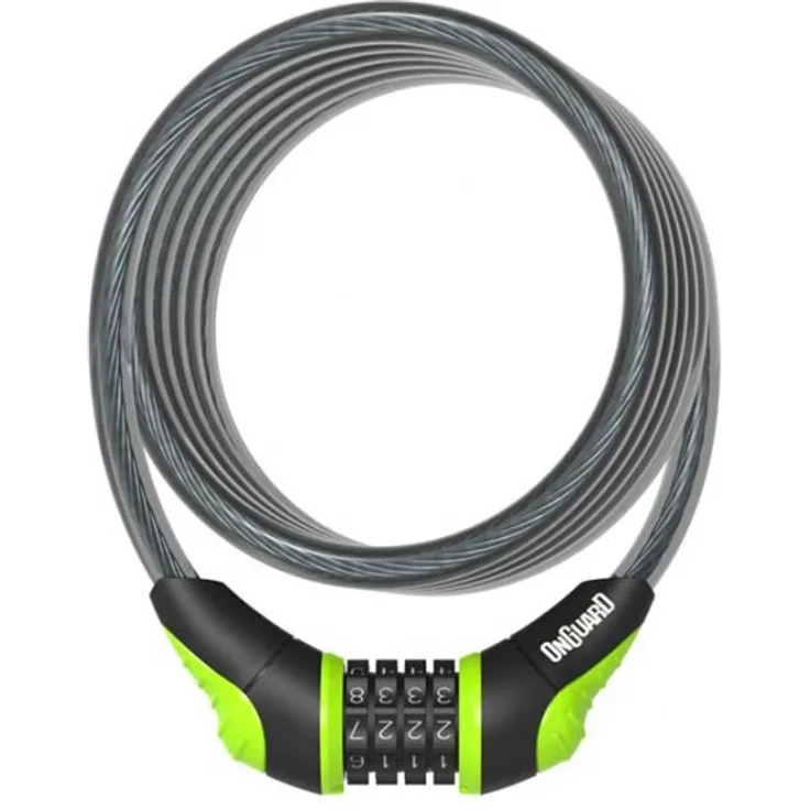 kabelschloss Coil Neon Combo 180 cm x 12 mm schwarz-grün