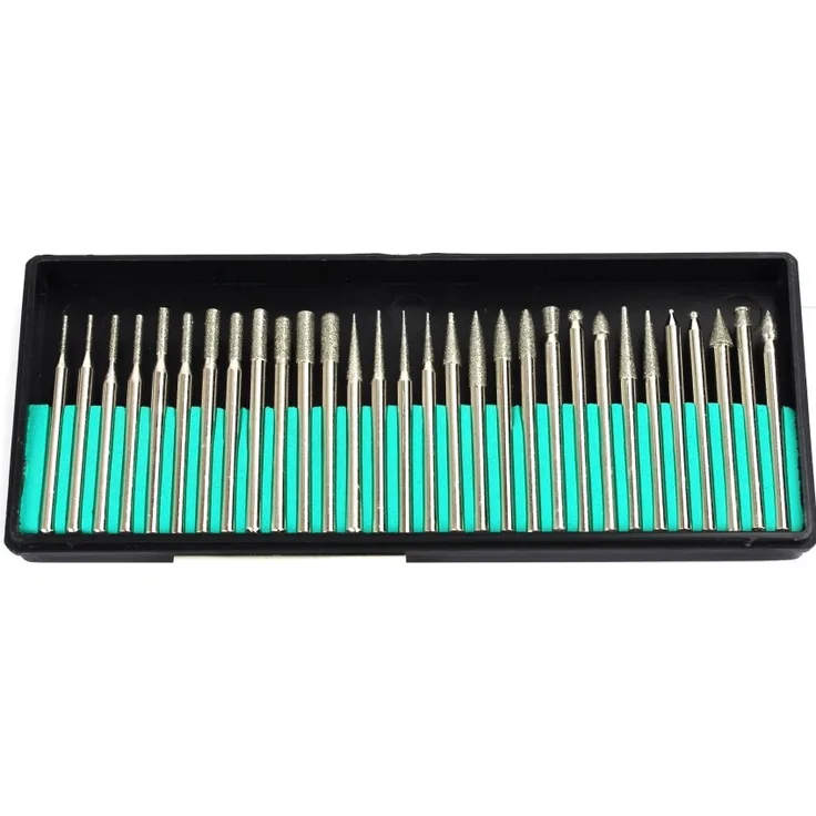 Diamant Schleifer Set 30tlg. Mini Fräser zum gravieren, Fräsen und Schleifen