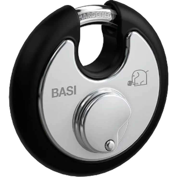 BASI - Rundbügel-Vorhangschloss - RVS 610W - 70 mm - Schwarz - Gleichschließend Nr. 2