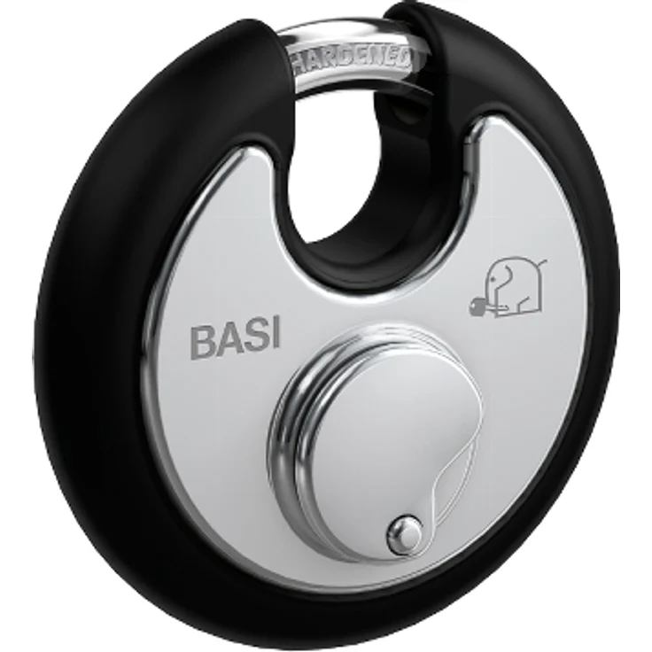 BASI - Rundbügel-Vorhangschloss - RVS 610W - 70 mm - Schwarz - Gleichschließend Nr. 2