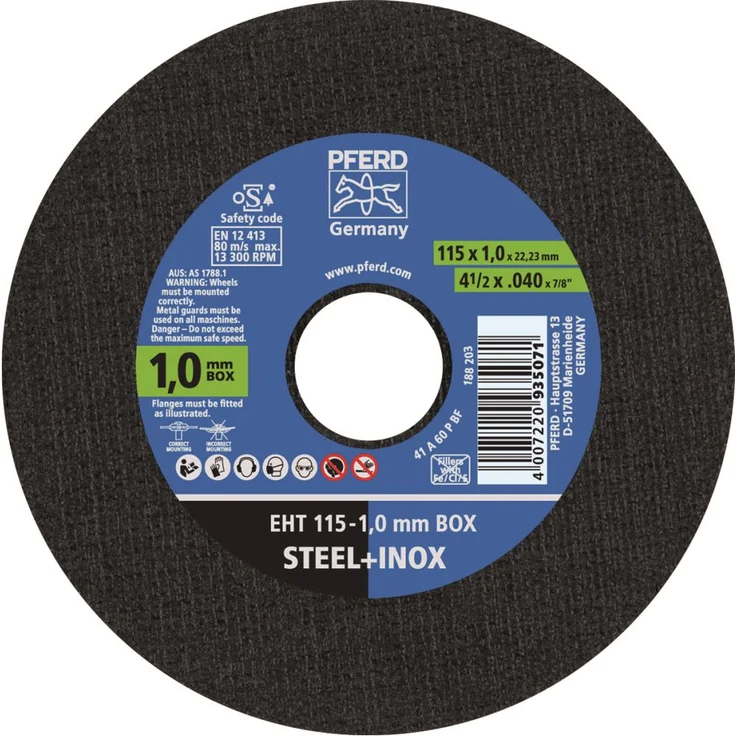  Durchmesser 115mm Trennscheibe für Stahl & Edelstahl INOX , 1,0mm 25er Pack VPE: 25 – Bild 1