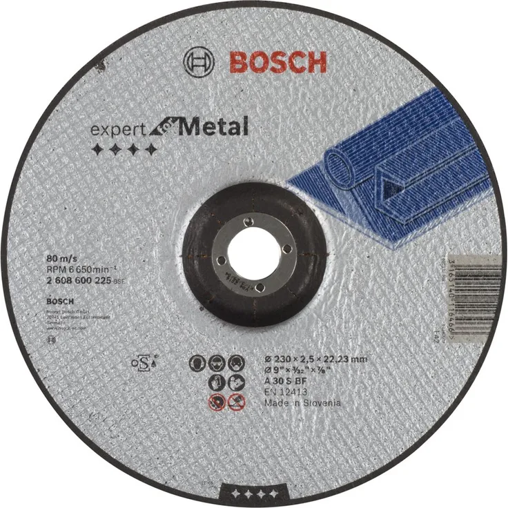 Bosch 2608600225 Schleifzubehör Trennscheibe 230 x 2,5 mm f.Metall, ge