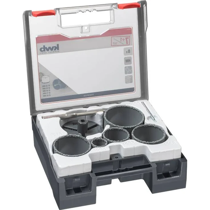 kwb Profi Lochsägenset für Fliesenleger 499505 (8-teilig, HM-bestreut, Präzisionsrohr, hochtemperaturgelötet)